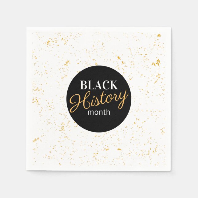 Black & Gold Speck Black History Monat Serviette (Vorderseite)