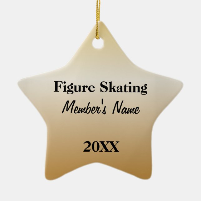 Black & Gold Sports Team Ornaments oder Prämien Keramikornament (Vorne)