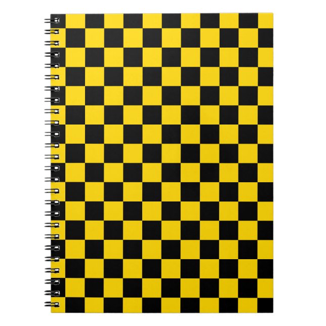 Black & Gold Square Box Muster Spiral Foto Notizblock (Vorderseite)