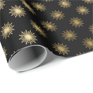 Black Gold Stars Confetti Delicate Confetti Geschenkpapier