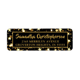 Black Gold Stars Handgeschriebenes Brush-Skript