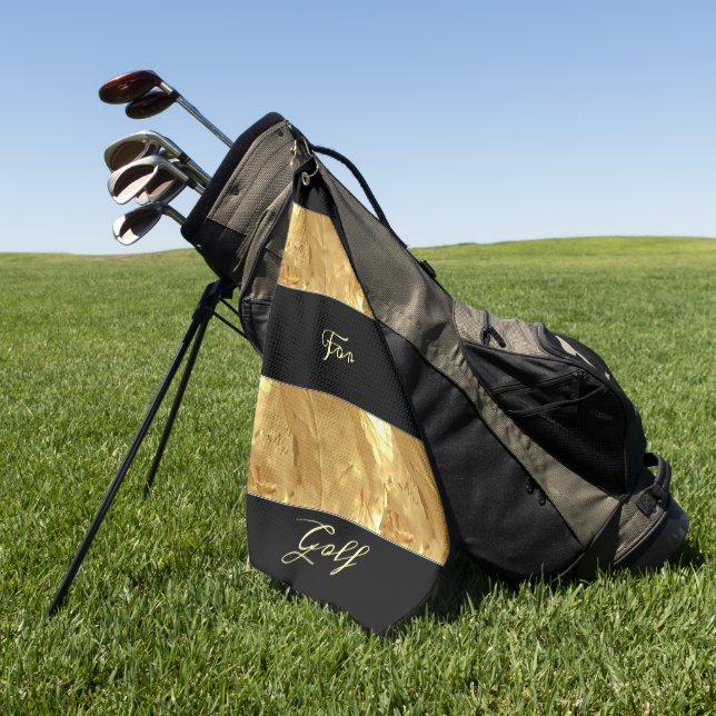 Black Gold Streifen  Golfhandtuch (Gras)