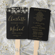 Black Gold String Lights Skript Wedding Programm