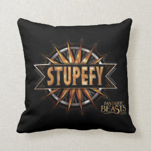 Black & Gold Stupefy Zauber Grafik Kissen