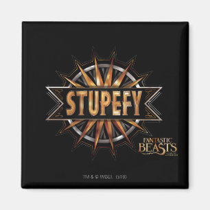 Black & Gold Stupefy Zauber Grafik Magnet