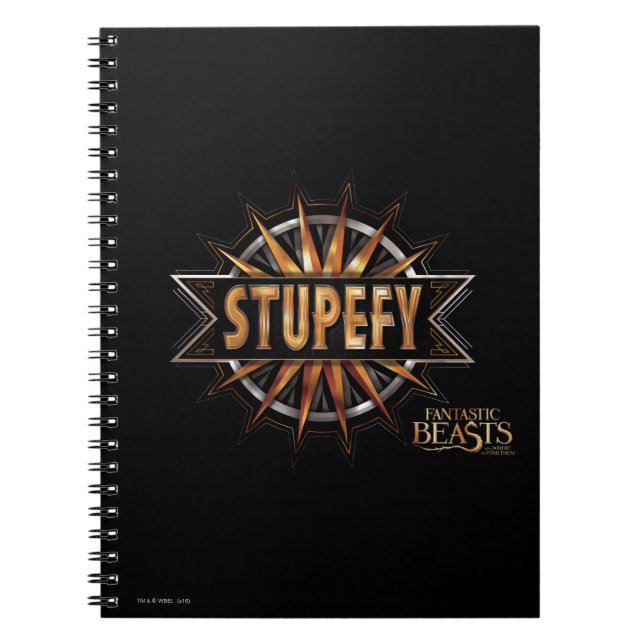 Black & Gold Stupefy Zauber Grafik Notizblock (Vorderseite)