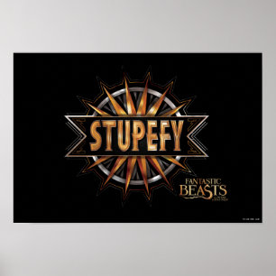 Black & Gold Stupefy Zauber Grafik Poster