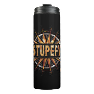 Black & Gold Stupefy Zauber Grafik Thermosbecher