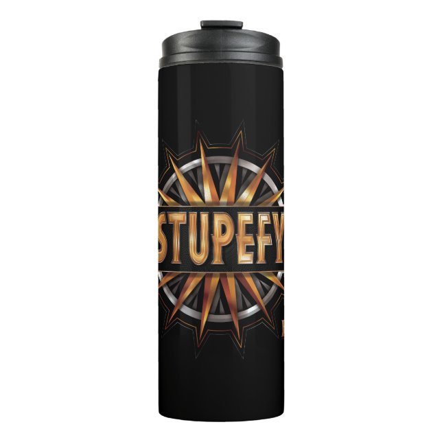Black & Gold Stupefy Zauber Grafik Thermosbecher (Vorderseite)