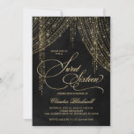 Black Gold Sweet 16 Einladung<br><div class="desc">Set den Ton für eine schicke Feier mit diesem eleganten, süßen 16 Geburtstagsdesign. Dieses elegante Design und luxuriöse Kunstwerke verströmen ein glamouröses und stilvolles Ambiente - perfekt für eine süße 16-jährige Geburtstagsfeier. Wählen Sie gedruckte Einladungen oder laden Sie digitale Einladungen zum sofortigen Zugriff herunter. Machen Sie diesen Meilenstein Geburtstag unvergesslich...</div>