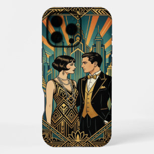 Black Gold Teal iPhone 16 Pro Max Hülle