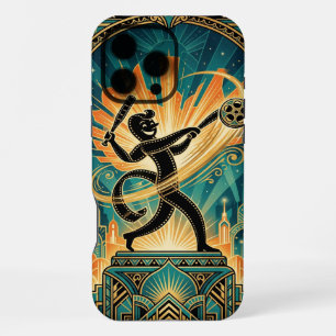 Black Gold Teal iPhone 16 Pro Max Hülle   Vintage