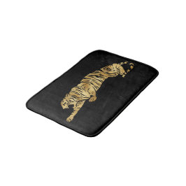 Black & Gold Tiger Bath Mat Badematte
