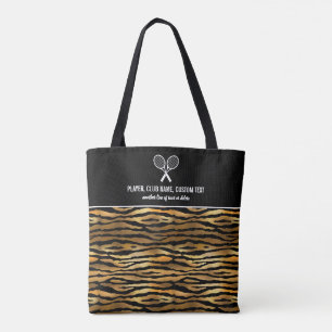 Black Gold Tiger Print Custom Tennis Rackets