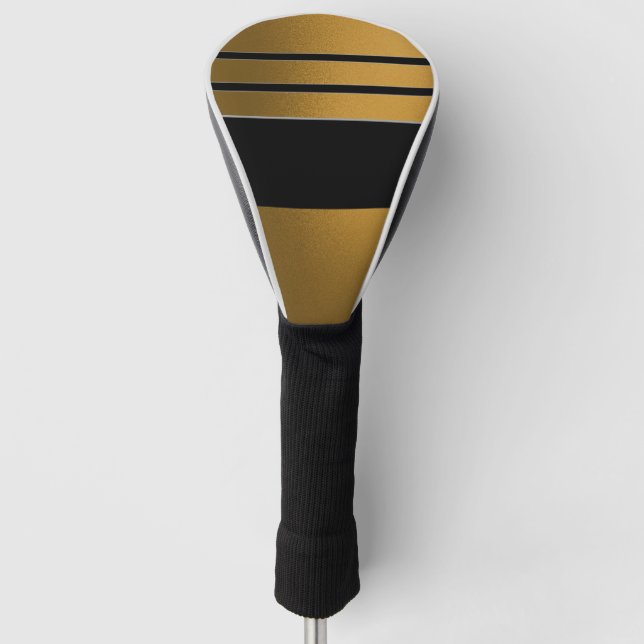 Black & Gold Treiberabdeckung Golf Headcover (Vorderseite)