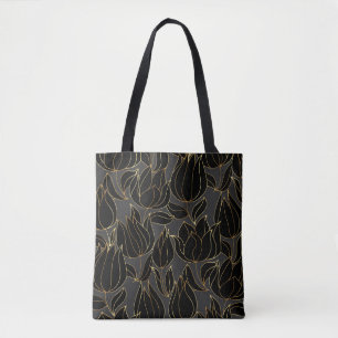 Black Gold Tulips: Luxuriöses Blumenmuster