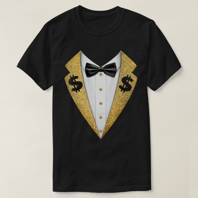 Black & Gold Tuxedo T - Shirt (Design vorne)