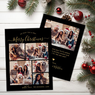 Black Gold Typografie 5 Foto Collage Weihnachten