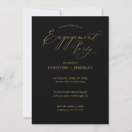 Black-Gold-Typografie der Einsatzpartei Einladung
