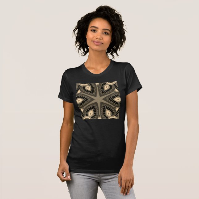 Black, Gold und Taupe T-Shirt-Shirt T-Shirt (Vorne ganz)