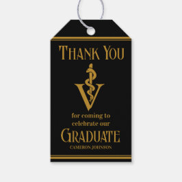 Black Gold Veterinary School Graduation Party Geschenkanhänger