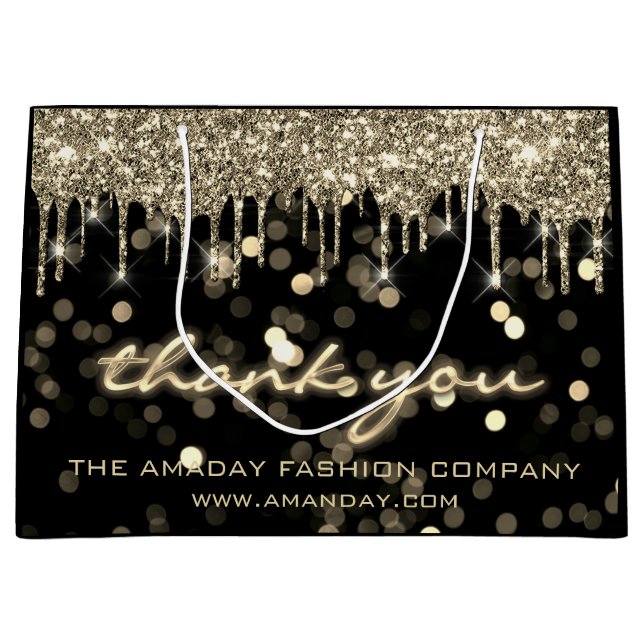 Black Gold Vielen Dank Boutique Shop Große Geschenktüte (Vorderseite)