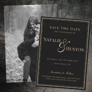 Black Gold Viktorianische Personalisierte Hochzeit Save The Date