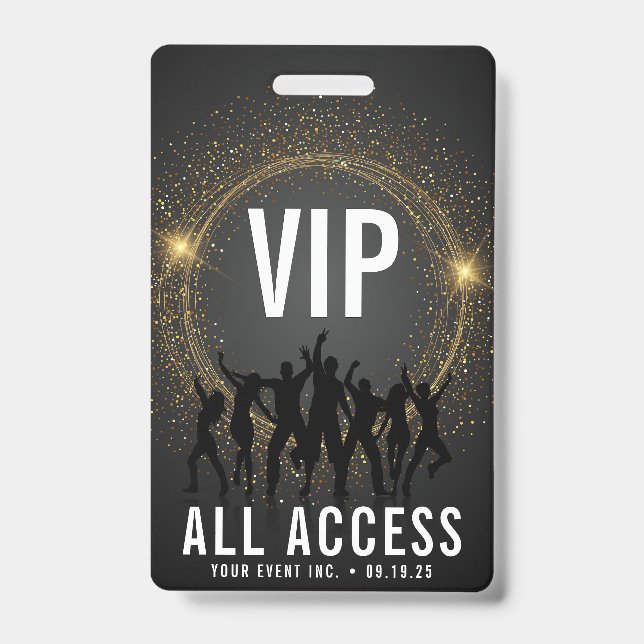 Black & Gold VIP All Access Konzert Ausweis (Vorderseite)
