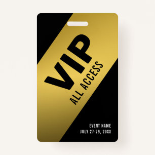 Black Gold VIP All Access Pass Event ID Abzeichen Ausweis