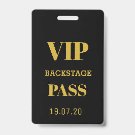 Black Gold VIP Backstage All Access Pass Konzert Ausweis
