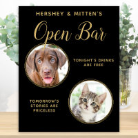 Black Gold Wedding Pet Hund Open Bar Custom 2 Foto