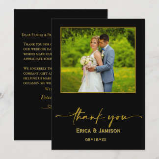 Black Gold Wedding Vielen Dank für Ihr elegantes S Dankeskarte