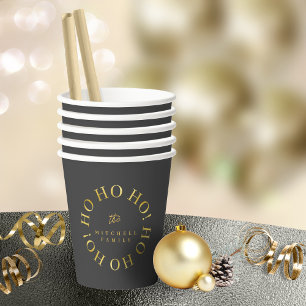 Black Gold Weihnachten Ho Ho Ho ID1009 Pappbecher