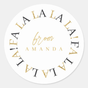 Black Gold Weihnachten La-ID1009 Runder Aufkleber