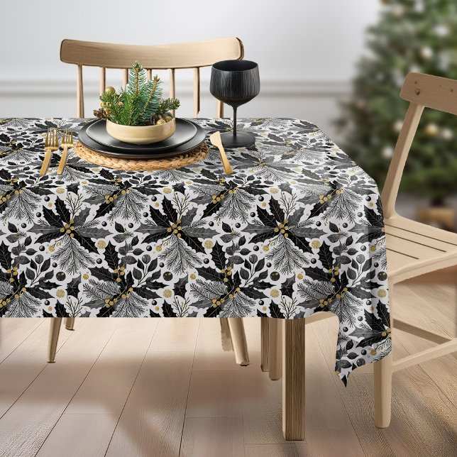 Black Gold Weihnachten Merry Pattern#17 ID1009 Tischdecke (Von Creator hochgeladen)