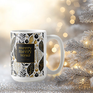 Black Gold Weihnachten Merry Pattern#21 ID1009 Kaffeetasse