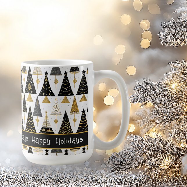 Black Gold Weihnachten Merry Pattern#25 ID1009 Kaffeetasse (Von Creator hochgeladen)