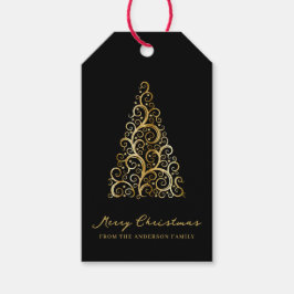 Black Gold Weihnachtsbaum Elegante Custom Geschenkanhänger