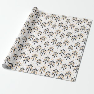 Black Gold Weihnachtsbaumen Weihnachtswrapping Pap Geschenkpapier