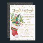 Black Gold Weihnachtsblumen Jingle und Mingle Einladung<br><div class="desc">Black Gold Weihnachten Blumensock Jingle und Mingle Einladung</div>