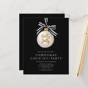 Black Gold Weihnachtscocktail Party Einladung