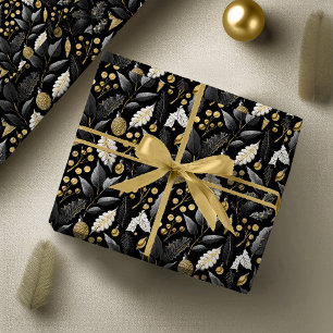 Black Gold Weihnachtsmuster#18 ID1009 Geschenkpapier