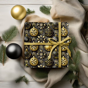 Black Gold Weihnachtsmuster#20 ID1009 Geschenkpapier