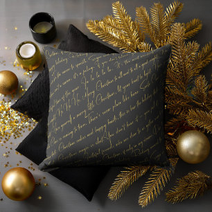 Black Gold Weihnachtstypografie Pattern#36 ID1009 Kissen