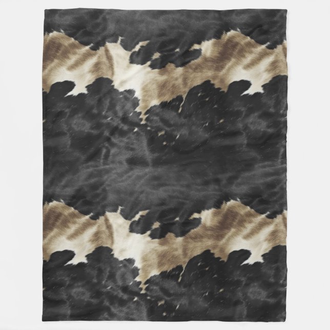 Black Gold Western Cowhide Fleecedecke (Vorderseite)