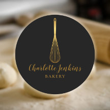 Black Gold Whisk Bakery Patisserie Schrift