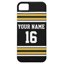 Black Gold White Team Jersey Name iPhone 13 Hülle