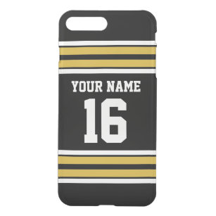 Black Gold White Team Jersey Name iPhone 8 Plus/7 Plus Hülle