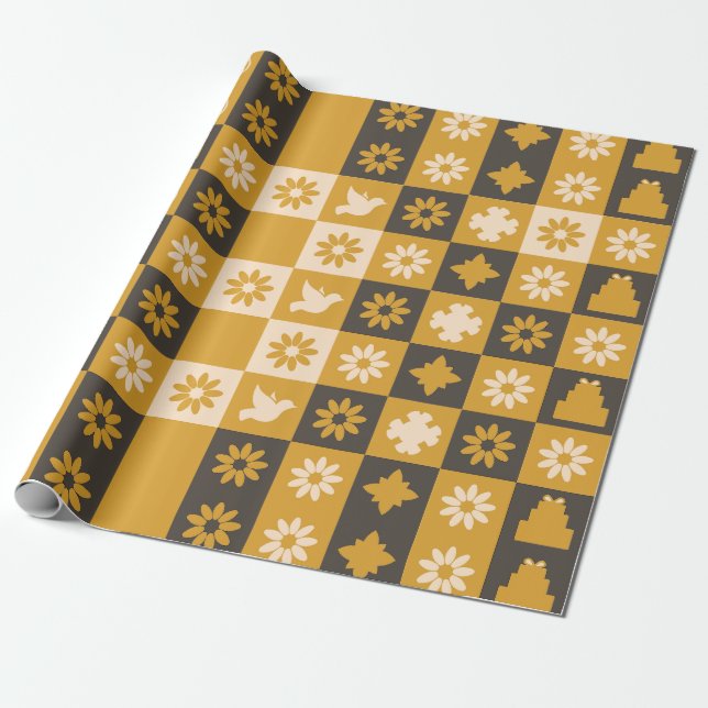 Black & Gold Wrapping Paper Geschenkpapier (Ungerollt)