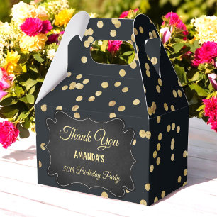 Black Gold Yellow Glitzer Confetti Chic Fevor Box Geschenkschachtel